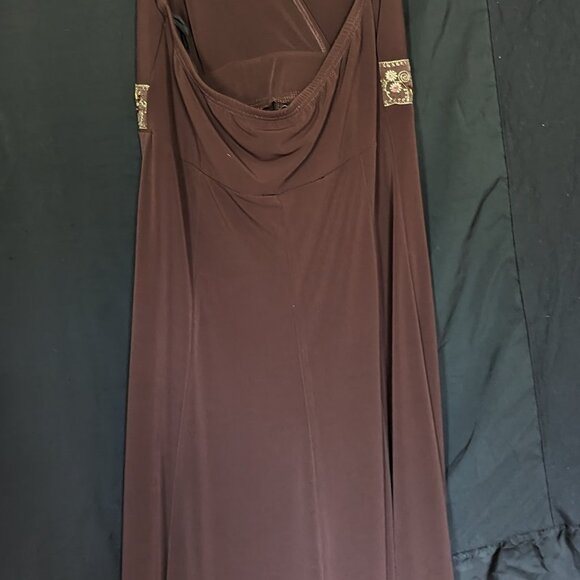 Brown sleeveless dress with sequins size 12 - Picture 3 of 6